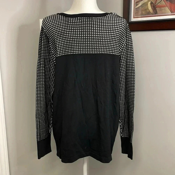 Calvin Klein Woman Zippered Cardigan NEW Black and White Sweater Size 1X - Picture 4 of 8